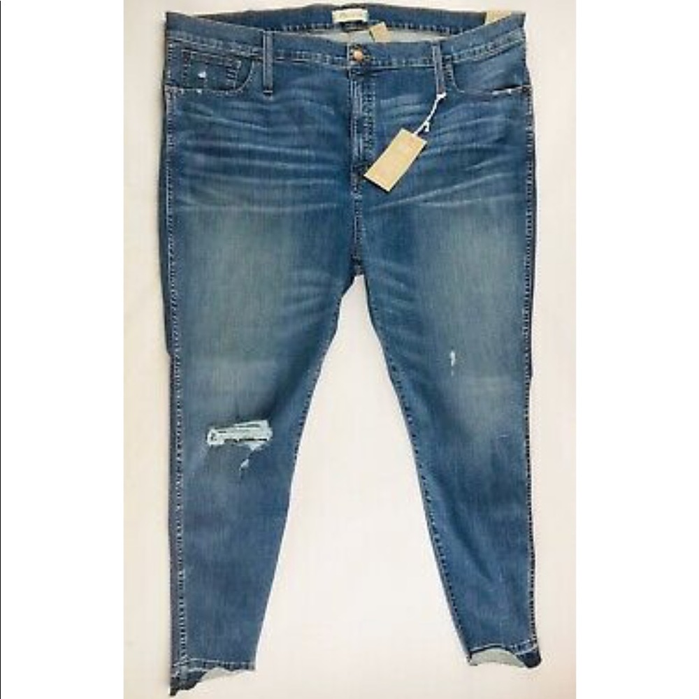 Madewell High Rise Skinny Jeans with Raw Hem Leg